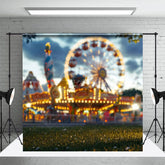 Aperturee - Aperturee Bokeh Carnival Light Amusement Park Photo Backdrop